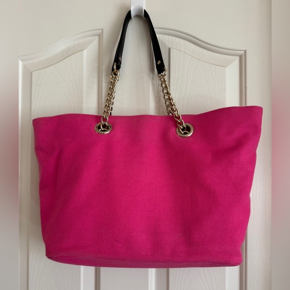 kate spade New York East Broadway Tote Zinnia Pink with Black/Gold Chain Straps - Picture 7 of 16